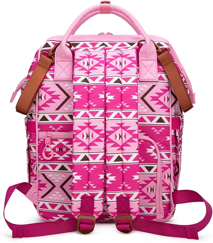 Wrangler Aztec Backpack Multifunction Baby Travel Bag with Changing Pad, Stroller Straps and Pacifier Case WG2204-91103PK