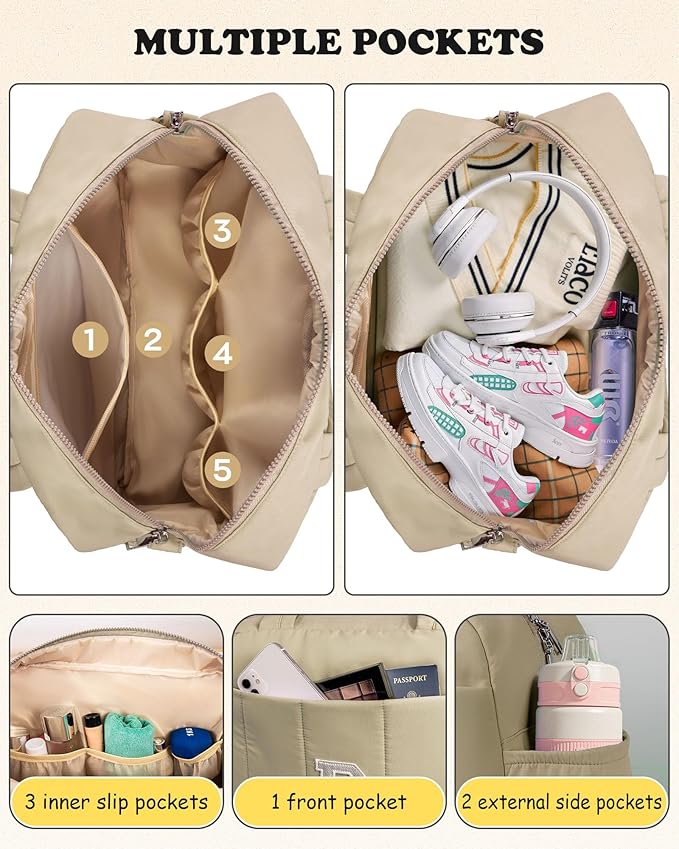 Gifts for Women-Monogram Duffle Bag, Weekender Bags for Women，Overnight Bag with Wet Pocket，Lightweight Travel Bags Personalized Gym Tote with Makeup Pouch