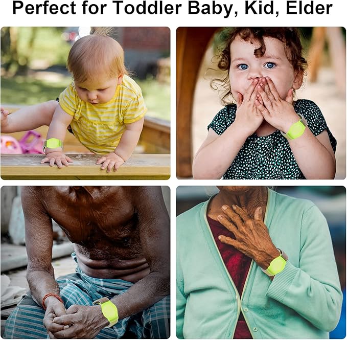 Kids Wristband Compatible with Apple AirTag, Protective Case for Air Tag GPS Tracker Holder with Nylon Bracelet, Adjustable Anti Lost Watch Band for Toddler Child Elder(Yellow & Khaki)