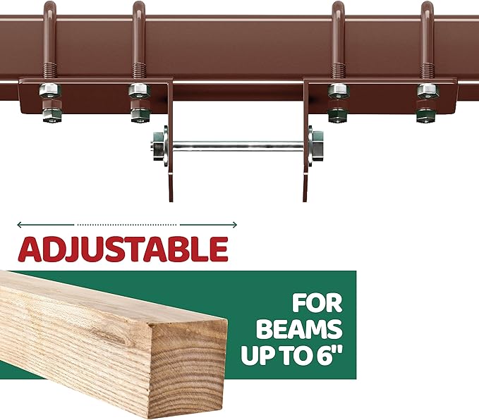 Swurfer Swingset Conversion Bracket - No Tree, No Problem, Convert Your Swingset into a Swurfset, Heavy Duty Horse Glider Bracket for Swing Set Attachment (Brown)