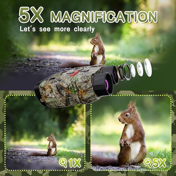 Night Vision Goggles for Kids Gifts with 32GB Card,Birthday Ideas Present 5X Zoom Kids Camera Night Vision Binoculars