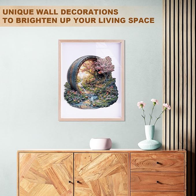 Wooden Puzzles for Adults, Spring Flower Wooden Jigsaw Puzzle for Adults, 280 Piece Unique Animal Shape Wood Puzzles Adult, Birthday Party Gifts for Friends & Family Game Home Decor (L-13.4 * 13.1in)