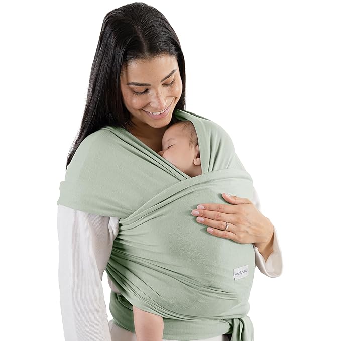 Comfy Cubs Baby Wrap Carrier - Soft & Secure Fit Cotton Blend Baby Carrier Newborn to Toddler - Hands-Free & Lightweight Infant Wrap - Adjustable, One Size Fits All Toddler Sling - Fern