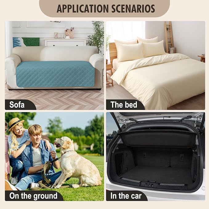Genina Waterproof Couch Cover, Washable Anti-Slip 86.6 inch Sofa Covers - Image 6