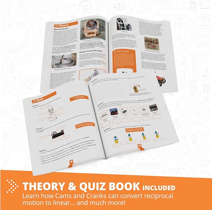 Engino- STEM Toys, Mechanics Cams & Cranks, Engineering Kit for Kids 9+, Learning & Education Set, Gifts for Boys & Girls, STEM Building Toys (8 Model Options)