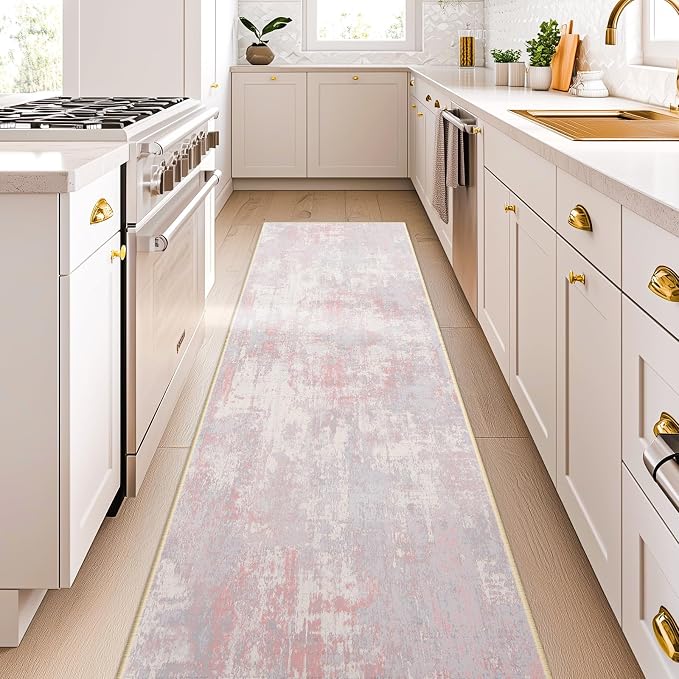RELEANY Washable Area Rugs 2'x8' Non-Slip Modern Abstract Soft by RELEANY