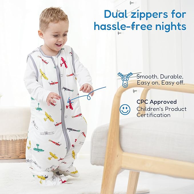 TotAha Toddler Sleep Sack 1.0 TOG for 2T-3T-4T, Premium Winter Extra Large Sleeping Sacks,Quilted Wearable Blanket Baby Sleep Bag with 2-Way Safe Zippers for Girl Boy