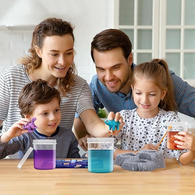 XXTOYS Crystal Growing Kit for Kids - 3 Vibrant Colored Dinosaurs to Grow - Science Kits for Kids Age 6-8, Great Gifts Toys for Boys & Girls 8-12, STEM Projects for Kid