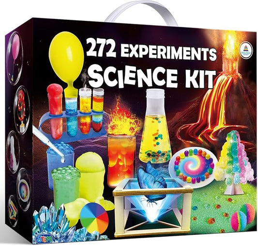 UNGLINGA 272 Experiments Science Kit for Kids, Chemistry Set, S.T.E.M Toys Boys Girls Birthday Gifts, Volcano, Crystal, Magic, Physics Lab Educational Learning Project