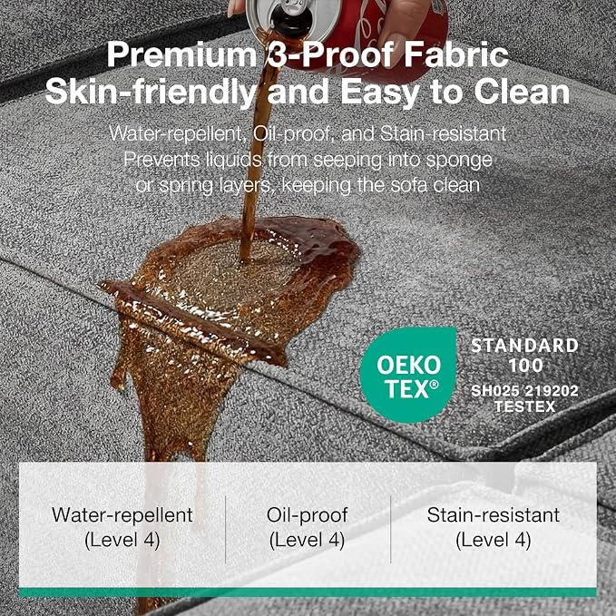 Novilla 117.7" Modular Sectional Sofa, No Assembly Cloud Sectional Couch - Image 3
