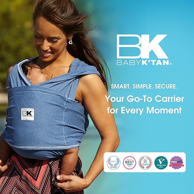 Original Baby K'tan Baby Carrier: #1 Easy Pre-Wrapped, Soft, Slip-On, No Rings, No Buckles | 5 in 1 Baby Sling Gift | The Best Hands Free Infant Wrap For Newborn to Toddler up to 35lb (See Size Chart)