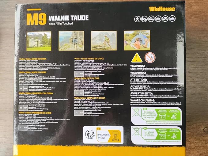 Wishouse Walkie Talkies for Adults Long Range-Rechargeable 4 Pack 2 Way Radios, Hiking Accessories Camping Gear Xmas Birthday Gift for Kids Family with Lamp,SOS Siren,NOAA Weather Alert,Easy to Use