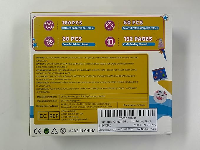 Origami Kit for Kids Ages 5-8 8-12, 260 Sheets Origami Paper with 99 Patterns and Guiding Book, Funtopia DIY Craft Art Projects Supplies for Boys Girls, Travel School Vacation Activities Toy