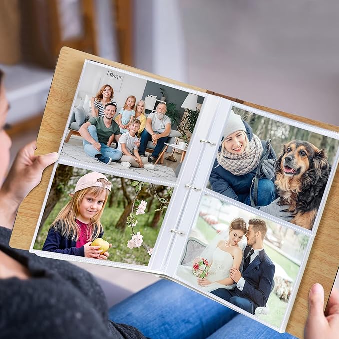 ZEEYUAN 5x7 Small Photo Album Holds 200 Photos Mothers' Day Gift for Mom from Daughter Son Gifts for Grandma/Fathers Gifts for Dad/ 5x7 Family Album Memory Photo Book