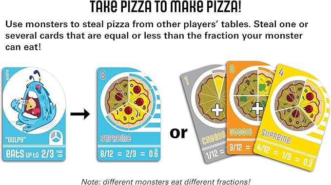 Blobby's Pizza Math Card Game: Crazy Fun Strategic Pizza Eating Contest Between Cute Monsters!