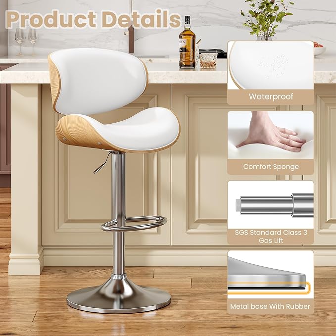 YaFiti Swivel Bar Stools Set of 4 - Image 4