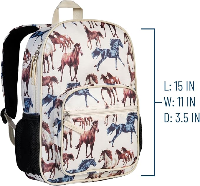 Wildkin ECO rPET Kids Backpack – Recycled, Padded, Adjustable for School & Travel – Horse Dreams