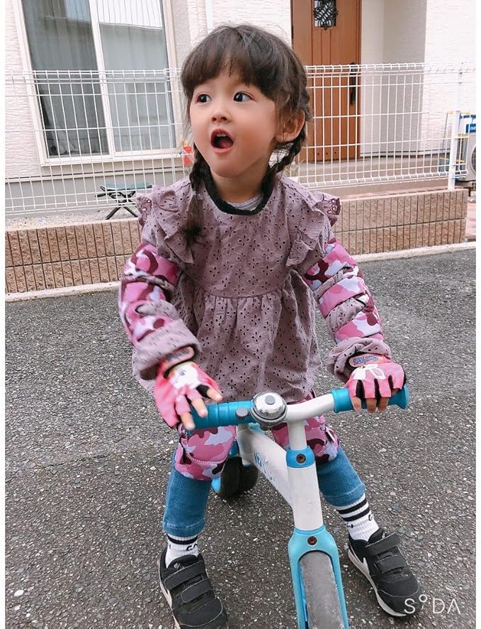 Soft-Style Kids Knee and Elbow Pads with Bike Gloves, Flexible Impact-Resistant Gear for Ages 2-11, Designed for Balance Bikes, Roller-Skating, and Skateboarding