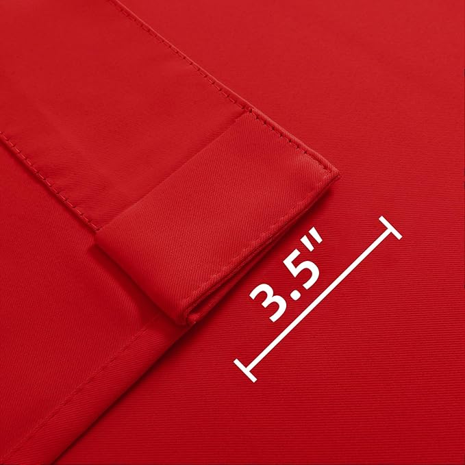 Joydeco Blackout Curtains 84 Inch Long for Bedroom, Thermal Insulated Black Out Curtains 2 Panels Set, Room Darkening Drapes for Living Room Window (W52 x L84 Inch, Red)