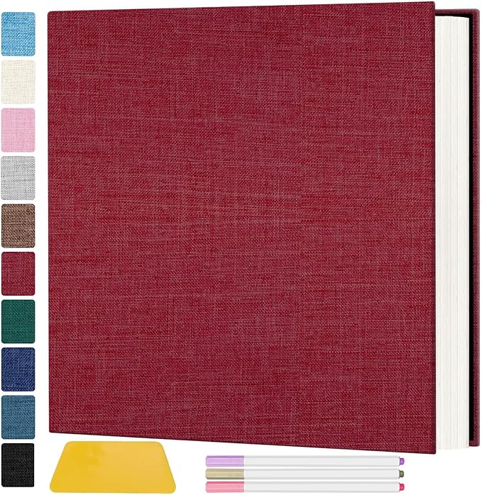 Zesthouse Photo Album Self Adhesive Pages, 60 Pages Magnetic Scrapbook Albums with Sticky Page,Photos Album Holds 8x10 & 5X7 & 4x6 & 6x8 & 3x5, Large Picture Book Ideal for Family,Wedding,Baby