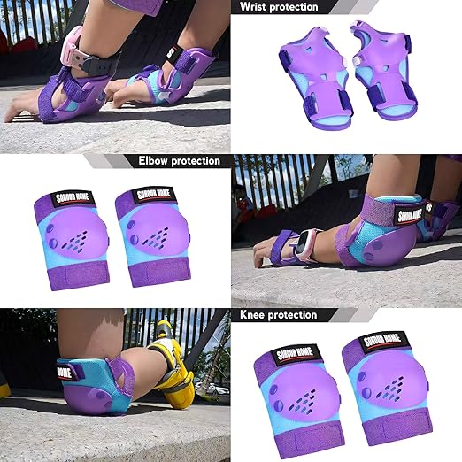 Youth/Kids Knee Pads Elbow Pads Wrist Guards Protective Gear Set for 3-15 Years Child Roller Skates, Skateboard, Cycling, Inline Skating, BMX Bike, Balance Bike, Scooter Riding and Other Outdoor Sports