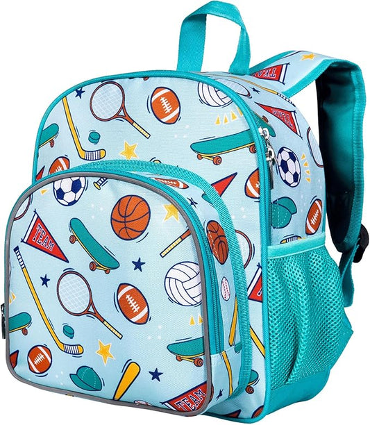 Wildkin 12-inch Kids Backpack – Padded, Adjustable, Ideal for Daycare & Travel - Team Spirit