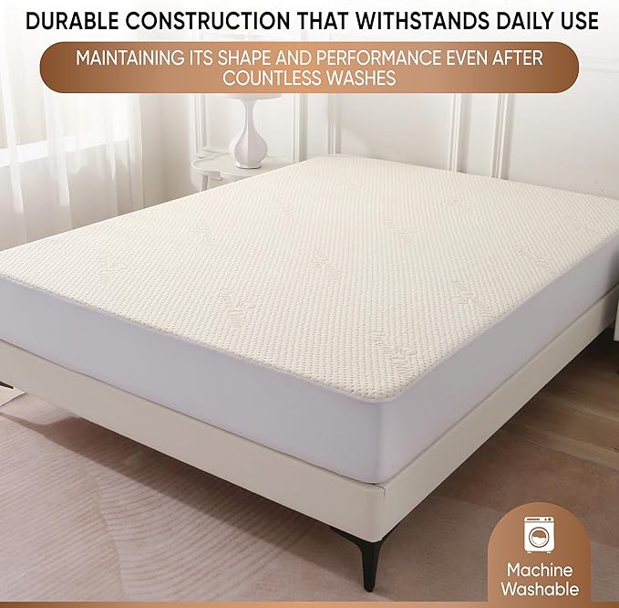 Luxury Waterproof Organic Mattress Protector Calif King - Organic Cotton Breathable Mattress Pad Cover - New 380 GSM Comfort - Deep Pocket - Jersey Cotton Skirt - Fitted Comfort