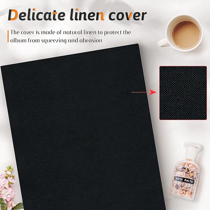 Popotop Photo Album 4x6 600 Pockets for Wedding Gifts,Linen Hardcover Picture Albums for Family Anniversary Baby Vacation Pictures