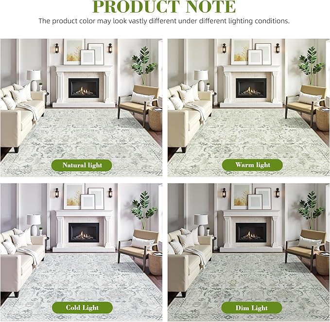 Green Small Area Rug 2x3 Throw Rug for Entryway Bathroom Kitchen, Non-Slip Low-Pile Washable Distressed Modern Boho Floor Carpet for Laundry Room, Indoor Washstand Vanity Front Mat 24x36 Inch