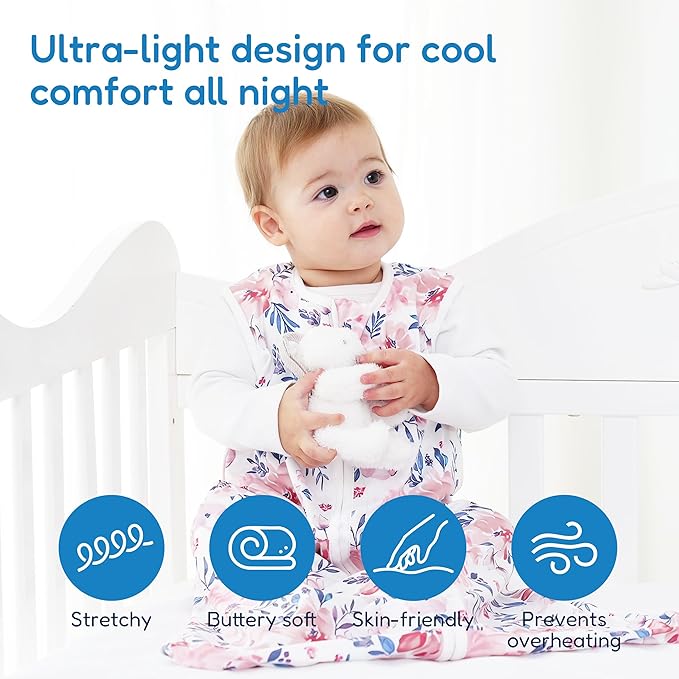 TotAha Sleep Sack 15-18-24 Months 3-Pack,Stretchy,Buttery Soft Sleeping Bag,Light Baby Wearable Blanket with 2-Way Safe Zippers for Boys Girls, 0.5 TOG
