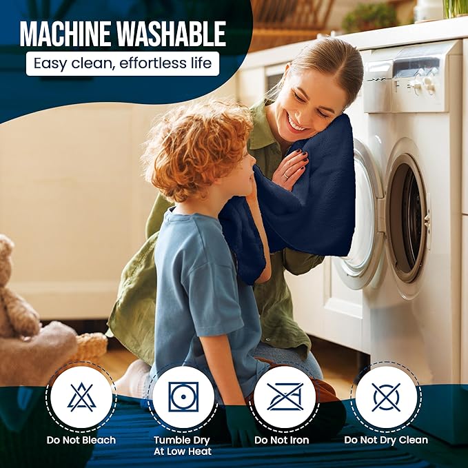 Utopia Bedding Waterproof Mattress Protector Full Size, Premium Terry Mattress Cover 200 GSM, Breathable, Fitted Style with Stretchable Pockets (Navy Blue)