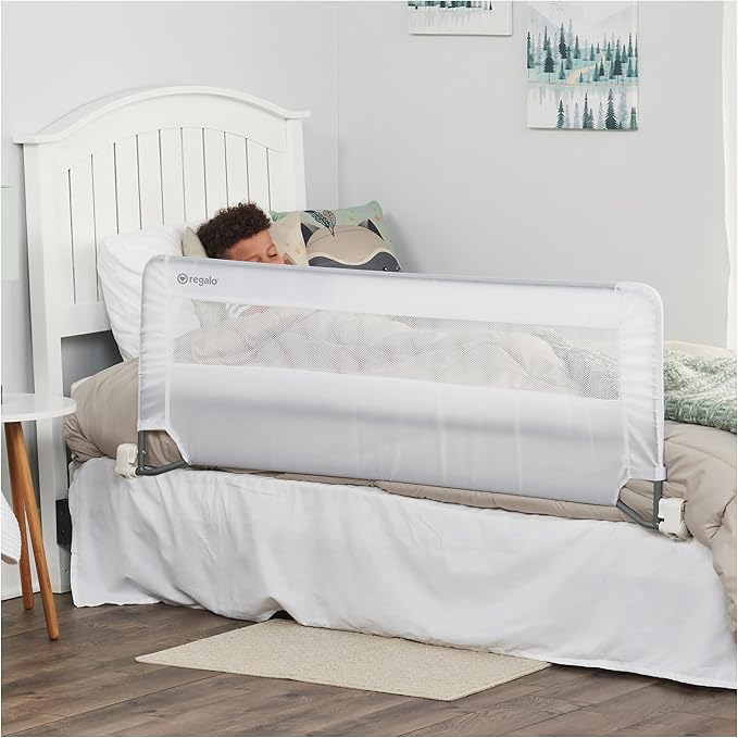 Regalo Swing Down 54-Inch Extra Long Bed Rail Guard, with Reinforced Anchor Safety System