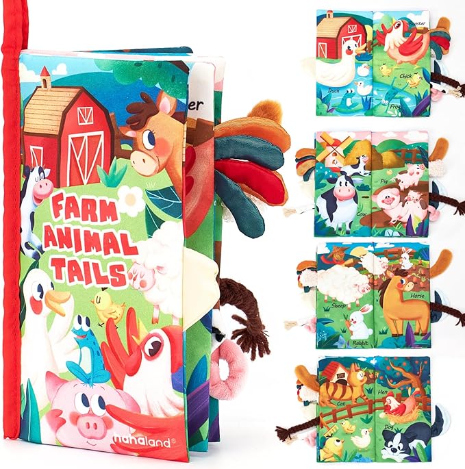 hahaland Baby Books 0-6 Months,Infant Tummy Time Toy High Contrast Sensory Toys 6 to 12 Months Touch Feel Book Baby Gifts for Boy Girl 0-3 Month Book Early Learning Toy (Single Book)