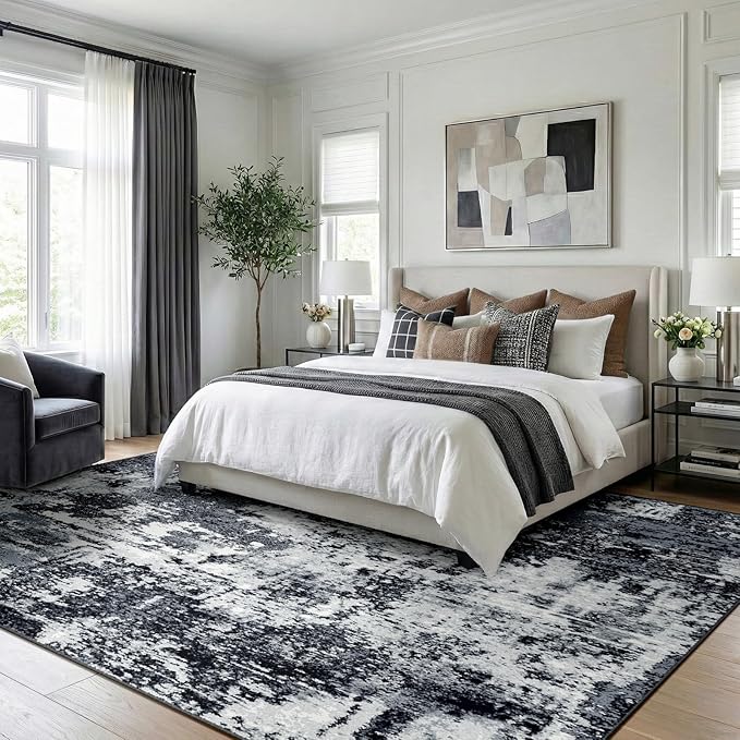 RELEANY Washable Area Rugs 9'x12' Non-Slip Modern Abstract Soft - Image 8