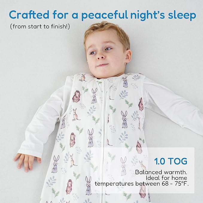 TotAha Toddler Quilted Sleep Sack 1.0 TOG for 2T-3T-4T, Soft Warm Wearable Blanket Baby Sleep Bag with 2-Way Safe Zippers,Premium Winter Extra Large Sleeping Sacks