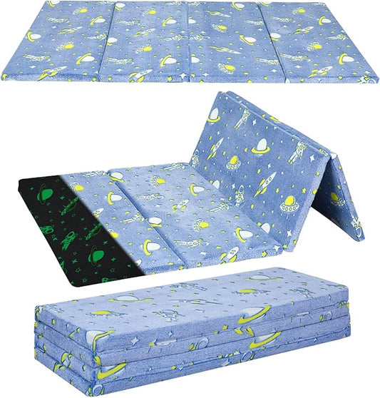 MeMoreCool Kids Floor Futon Mattress Large 6x4 FT, Thicken Foam Tatami Mattress for Children Play Area, Foldable Sleeping Pad Crawling Tatami Mat for Playroom