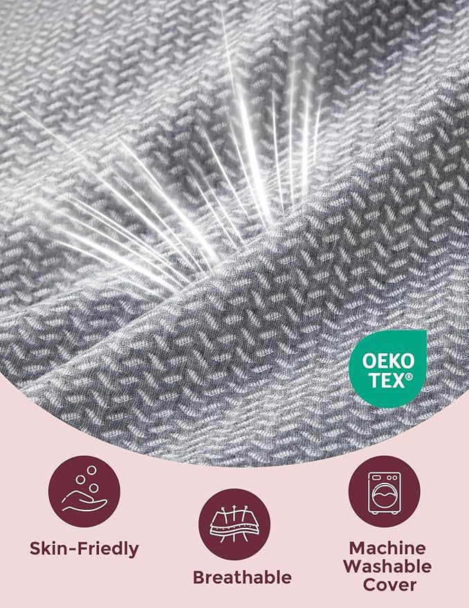 Momcozy Portable Pregnancy Pillow – W Shaped Maternity Support for Side Sleepers, Adjustable Travel Wedge Pillow for Back, Belly, and Hip Relief, Ideal for Pregnant Women, Deep Grey