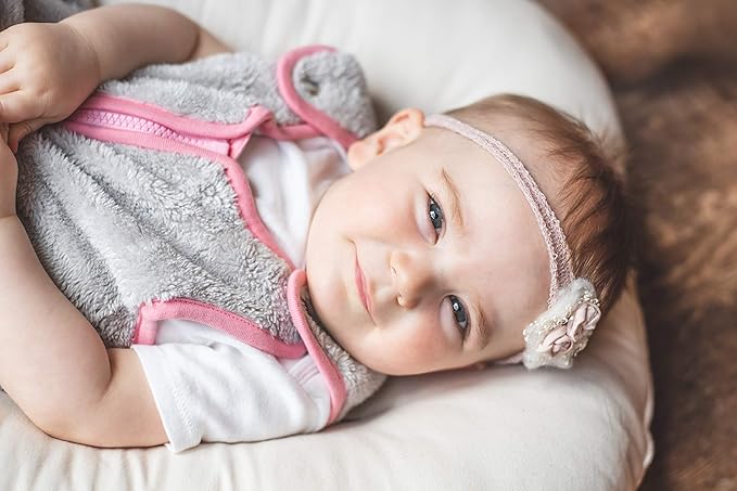 baby deedee Sleep Nest Teddy Baby Sleeping Bag, Gray Bubble Gum, Small (0-6 Month) (168)