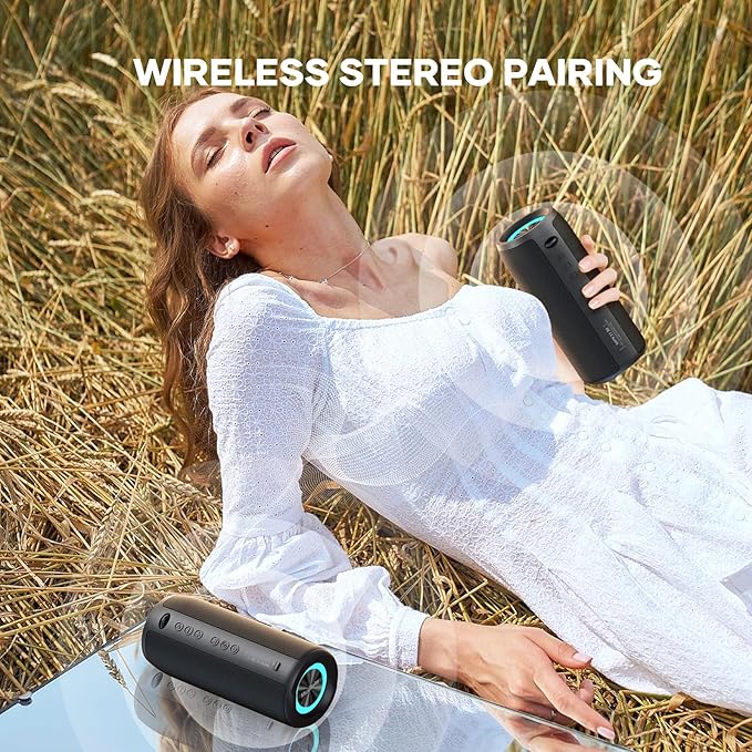 Bluetooth Speaker IPX6 Waterproof.Musibaby M88pro with Loud Stereo Sound,Portable Wireless Speaker,40H Battery,Bluetooth 5.3,Dual Pairing, Shower Outdoor Speaker for Party, Beach, Gifts Ideal.