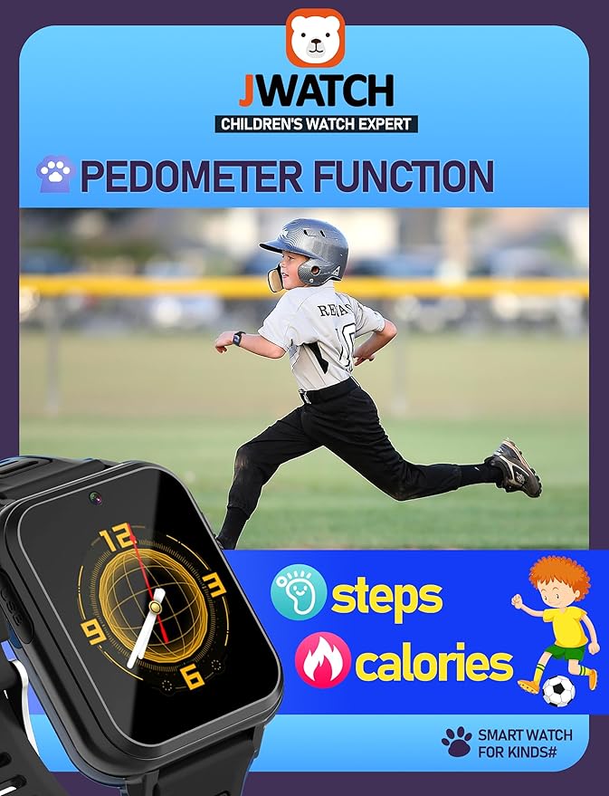 Kids Smart Watch for Boys Girls 6-12 with Pedometer Audio Book Camera Music Player Birthday (Black)…