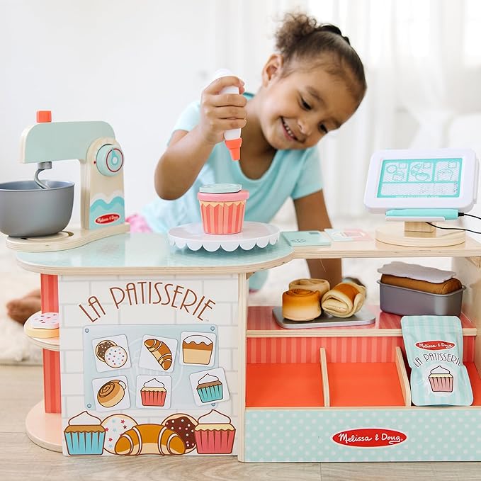 Melissa & Doug Wooden La Patisserie Bakery (39 Pieces) - FSC Certified