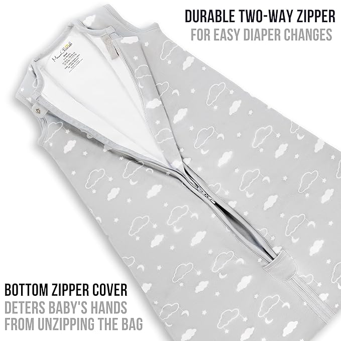 Mama Cheetah Baby Sleep Sack 2.5 TOG, Winter Baby Sleeping Bag with 2-Way Zipper, Organic Cotton Swaddle Transition Wearable Blanket for Boy Girl Infant Toddler, 0-6 Months
