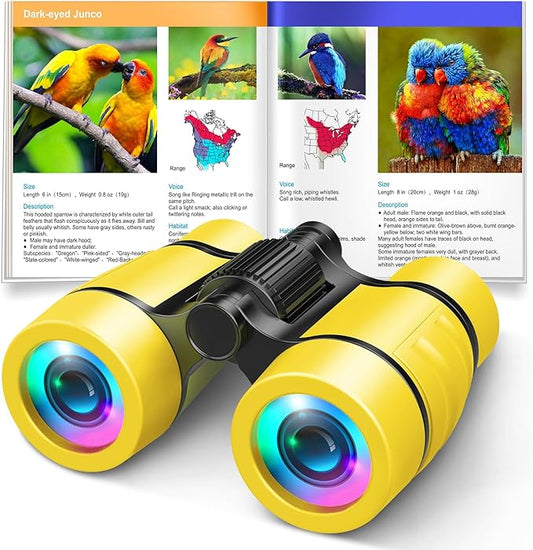 Toys for 3-7 Year Old Girl Boy: LET'S GO! Bird Watching Binoculars for Kids Ages 3 4 5 6 7 Year Old Girls Boys Outside Learning Toy for Kid Preschool Gift Toddler Binoculars Toy Stuffers