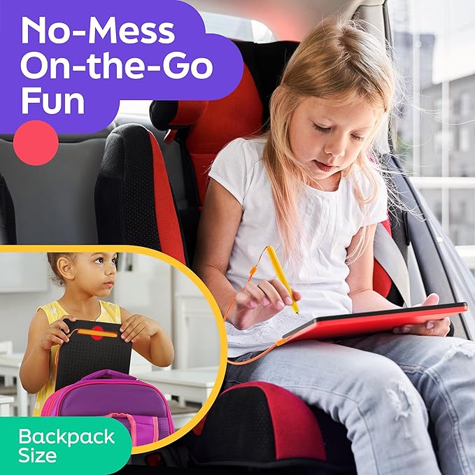 Magnetic Drawing Board for Toddlers & Kids - Toddler Doodle & Sketch Toys, Includes Magnet Stylus Pen and Beads for Girls & Boys, Travel & Car Ride Activities