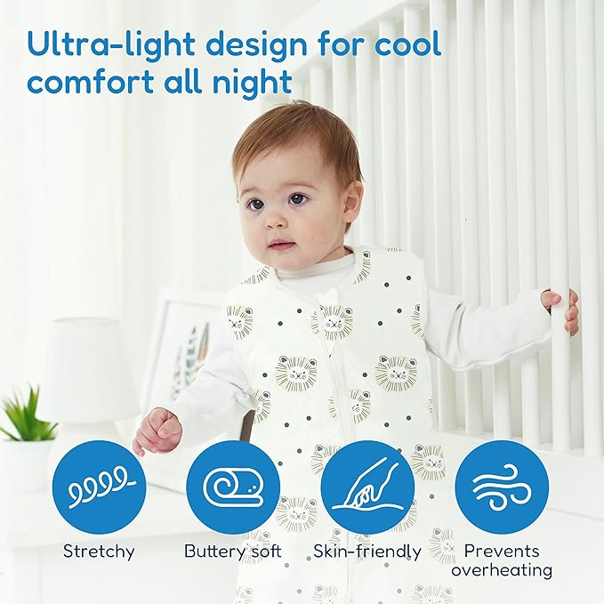 TotAha Boho Lion Sleep Sack 3 Pack, Buttery Soft, Safe Wearable Blanket Baby 12-18-24 Months, Light Sleeping Bag for Baby, 0.5 TOG
