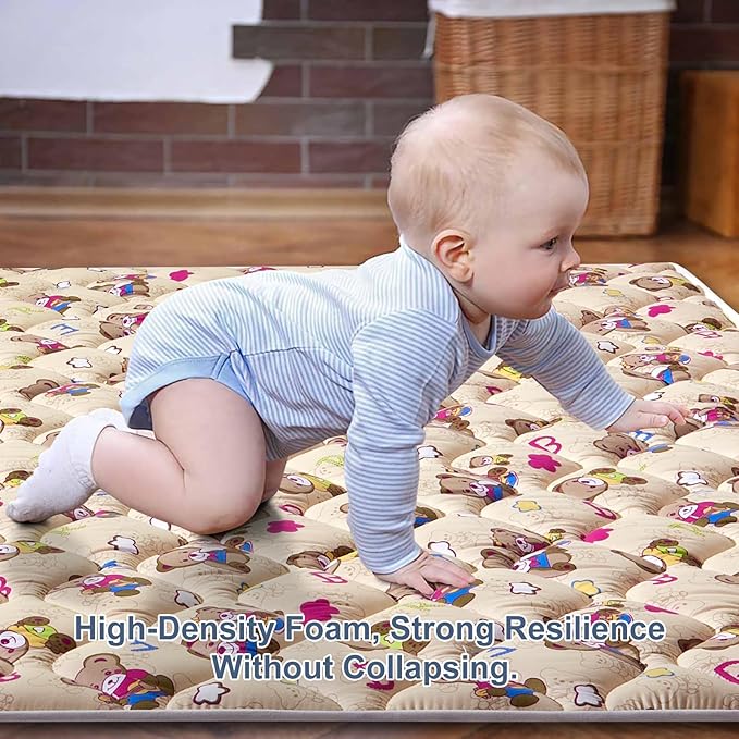 Baby Play Mat - 6ft X 4ft,Premium Thicker Foam One-Piece Crawling Mat, Machine Washable, Extra Large Anti-Slip Activity Playmat for Babies, Toddlers & Infants