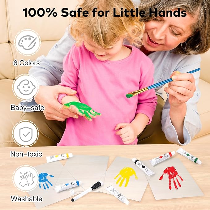 Family Handprint Kit, DIY Craft Keepsake, Hand Print Photo Frame, Family Gifts for New Mom, New Baby, New Parents, Grandparents, Mother's Day, Father's Day, Adoption Day, Anniversary