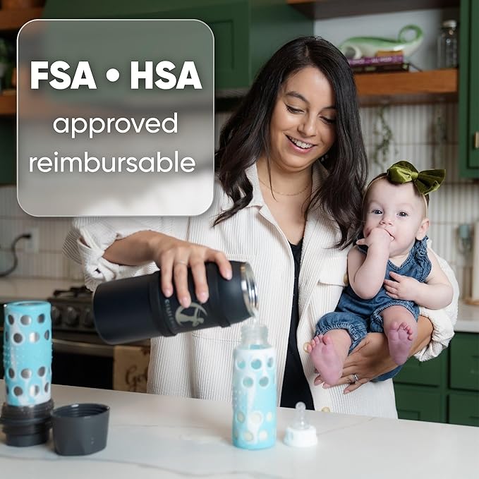 CERES CHILL OG Breastmilk Chiller, Reusable Storage Container, Up to 34 oz. - Bottle Cooler Keeps Milk at Safe Temperatures for Up to 20 Hours, Connects w/Most Pumps (Black)