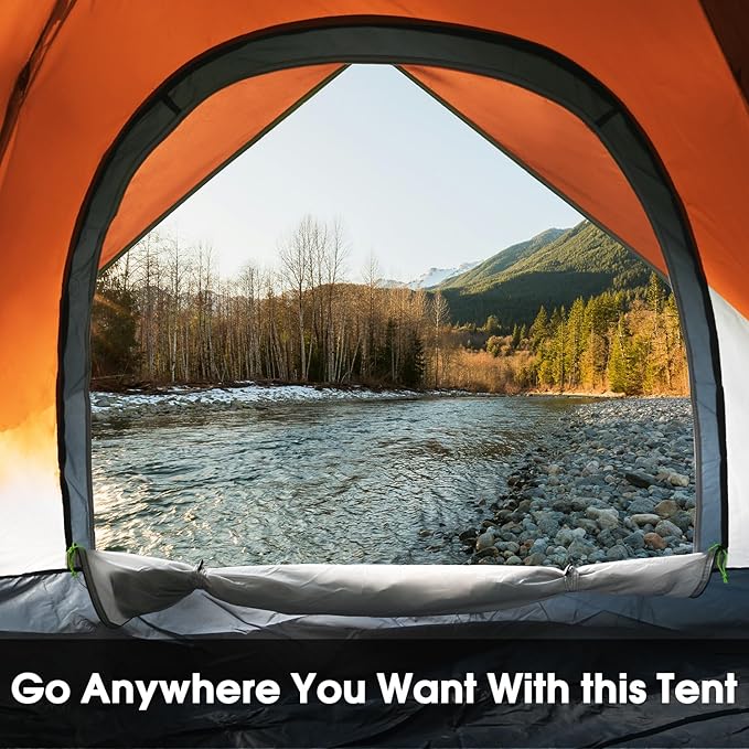 MOON LENCE Instant Pop Up Tent for 3-4 Person - Automatic Portable, Windproof for Camping, Hiking, Mountaineering