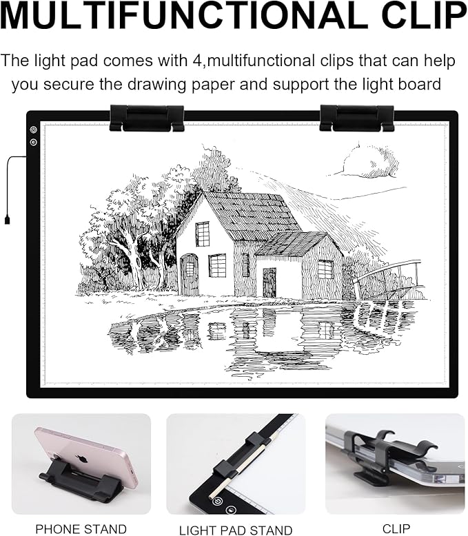 KOBAIBAN Upgrade Rechargeable A1 Light Pad for Diamond Art Painting(35.4''x 23.6''), Extra Large LED Tracing Light Box for Drawing,6000mAh Battery Powered Light Board, Light Table for Artist Sketching